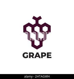 Grapes logo design illustration vector template Stock Vector