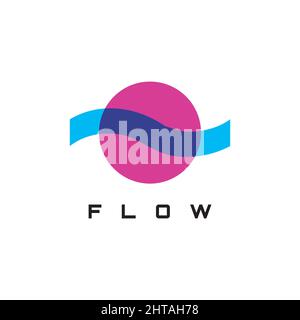 Flow logo design illustration vector template Stock Vector