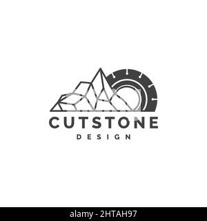 Cutting stone logo design illustration vector template Stock Vector