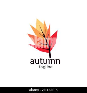 Autumn logo design illustration vector template Stock Vector