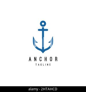 Anchor logo design inspiration vector template Stock Vector