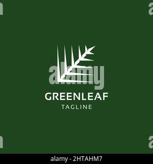 Green leaf logo design inspiration illustration vector template Stock Vector