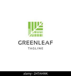 Green leaf logo design inspiration illustration vector template Stock Vector