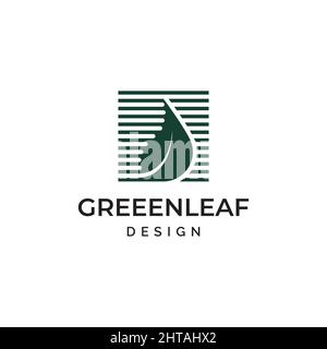 Green leaf logo design inspiration illustration vector template Stock Vector
