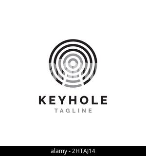 Keyhole logo design illustration vector template Stock Vector