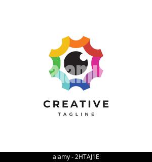 Eye vision logo design inspiration vector template Stock Vector