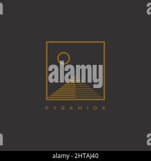 Pyramid logo design illustration vector template Stock Vector