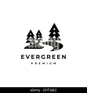Evergreen logo design illustration vector template Stock Vector