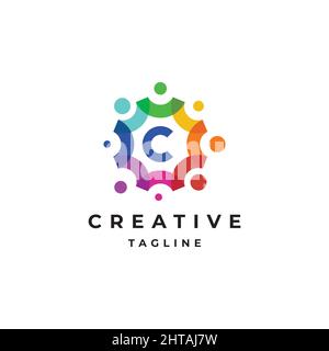 Creative letter C logo design inspiration vector template Stock Vector