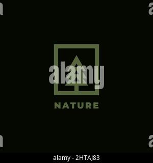Pine tree logo design icon inspiration vector template Stock Vector