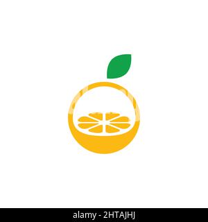 Orange fruit logo design illustration vector template Stock Vector