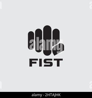 Fist hand logo design illustration vector template Stock Vector
