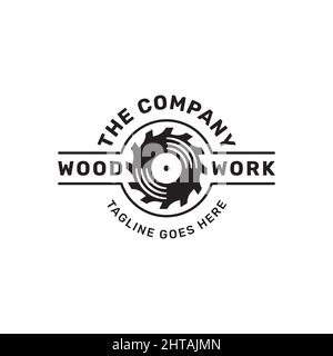 Wood work carpentry logo design inspiration vector template Stock Vector