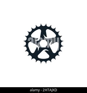 Gear logo design symbol vector template. Bicycle gear icon Stock Vector