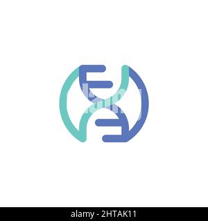 DNA science logo design vector template. Creative helix icon Stock Vector