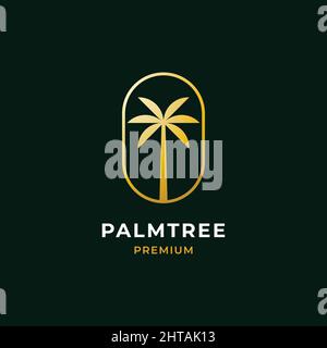 Palm tree premium logo design inspiration vector template. Tropical icon Stock Vector