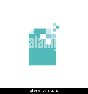 Document technology logo design illustration vector template. Pixel doc icon Stock Vector