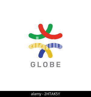Globe sphere colorful logo design inspiration vector template Stock Vector