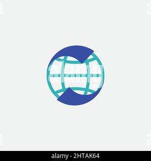 Globe world logo design illustration vector template. Creative earth icon Stock Vector