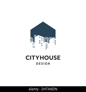 Creative city house logo design inspiration vector template Stock Vector