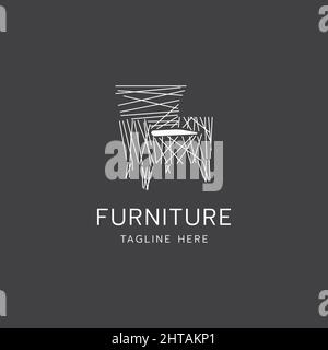 Furniture logo design inspiration vector template. Creative home furnishing icon Stock Vector
