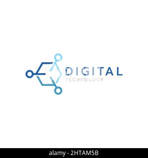 Digital share technology logo design inspiration vector template Stock Vector