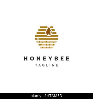 Honey bee logo design illustration vector template Stock Vector