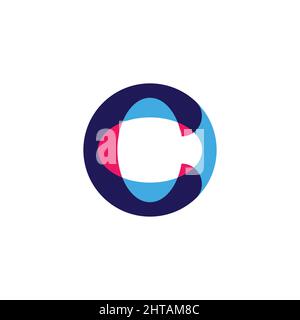 Letter C CO logo design illustration vector template Stock Vector