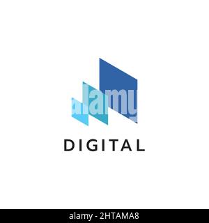 Digital technology logo design symbol vector template Stock Vector