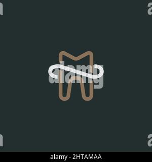Dental care logo design illustration vector template Stock Vector