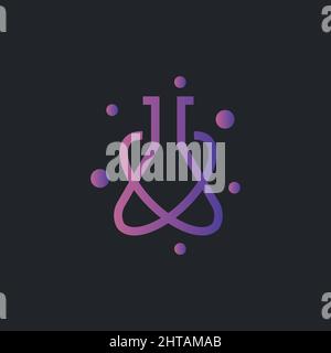 Science glass lab logo design illustration vector template Stock Vector