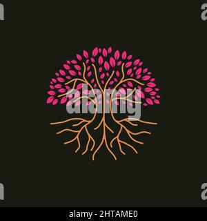 Creative tree logo design illustration vector template Stock Vector