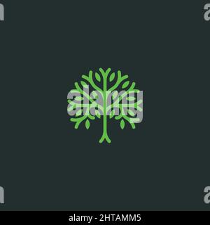 Abstract tree logo design illustration vector template Stock Vector