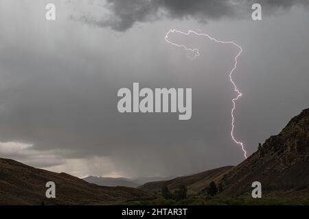 Summer Lightning Strikes in Idaho Stock Photo
