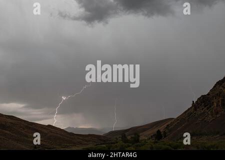 Summer Lightning Strikes in Idaho Stock Photo