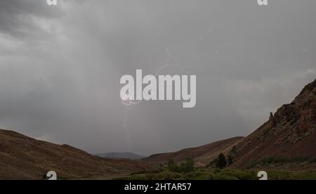 Summer Lightning Strikes in Idaho Stock Photo