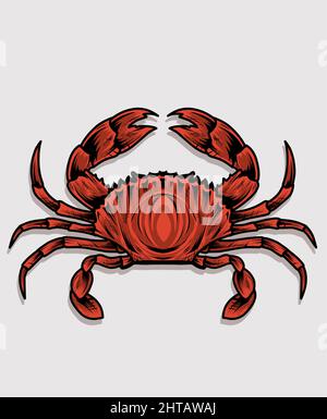 Illustration vector crab on white background Stock Vector