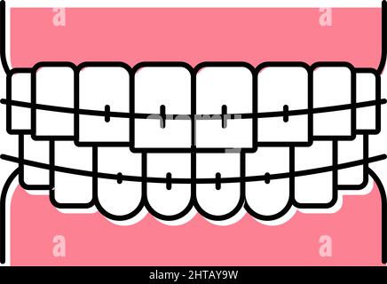 tooth braces color icon vector illustration Stock Vector