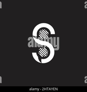letter s circle geometric text talk bubble logo vector Stock Vector