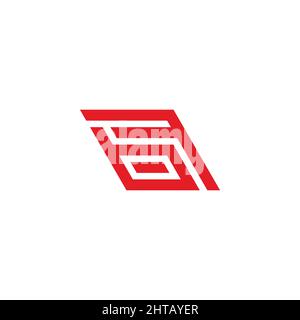 letter bf abstract linear geometric logo vector Stock Vector