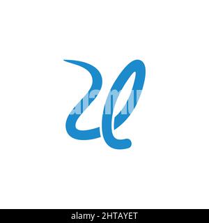 letter ul simple liquid motion line logo vector Stock Vector