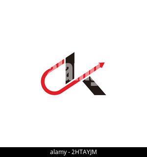letter ck loop arrow motion fast geometric logo vector Stock Vector