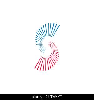 letter s 3d flat motion stripes line logo vector Stock Vector