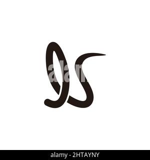 letter ls signature ink line logo vector Stock Vector
