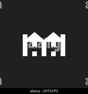 letter h factory buildings silhouette logo vector Stock Vector