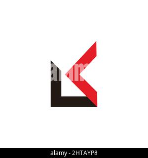 letter lk linked arrows simple geometric colorful logo vector Stock Vector