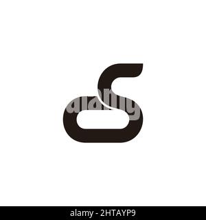letter cs linked curves geometric simple logo vector Stock Vector