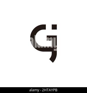 letter gj simple geometric line logo vector Stock Vector