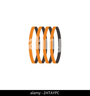 3d loop objects shadow colorful flat symbol vector Stock Vector