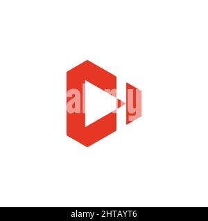 letter d triangle pencil shape geometric simple logo vector Stock Vector